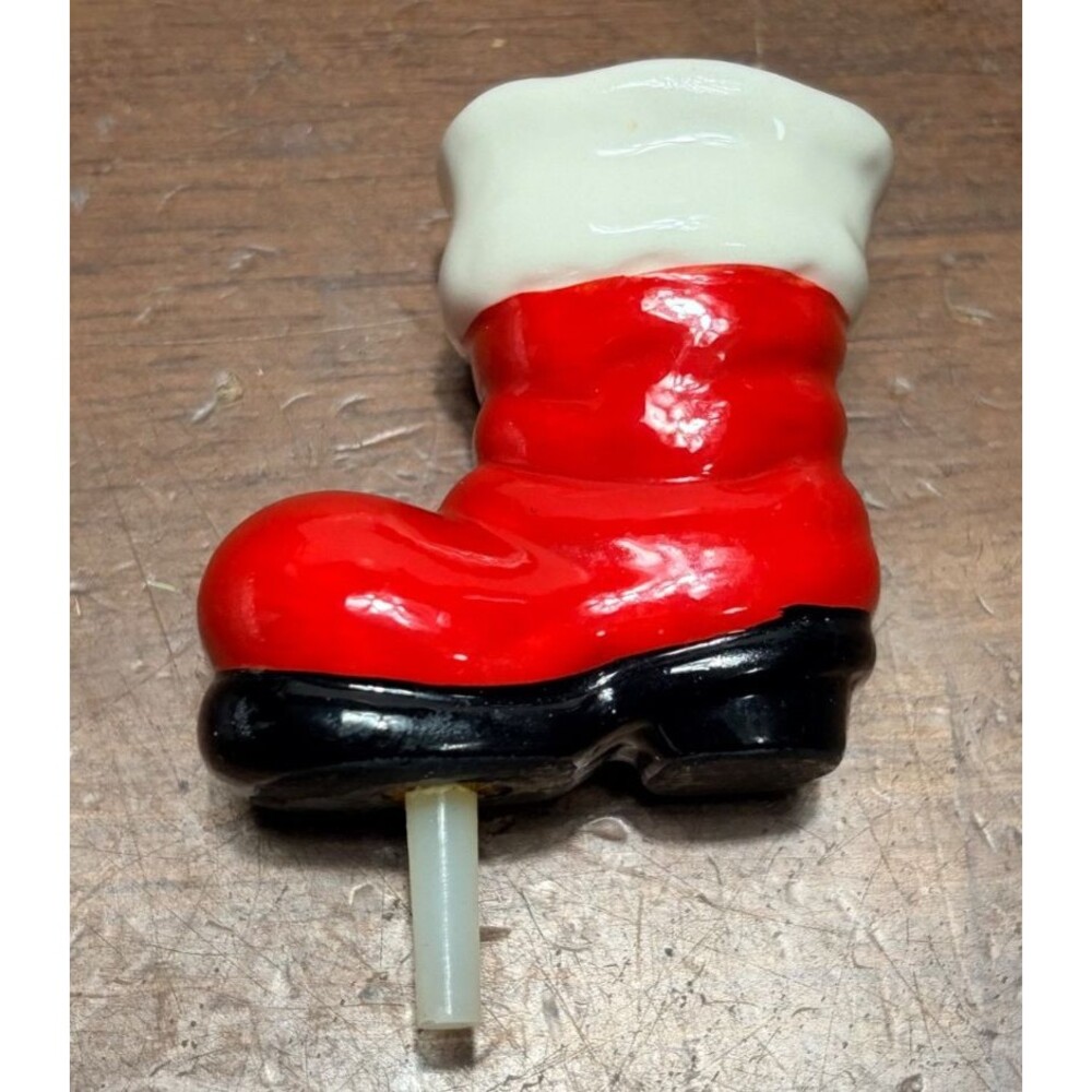 Nora Fleming Original  Slouchy SANTA BOOT Toothpick Holder Wrinkled